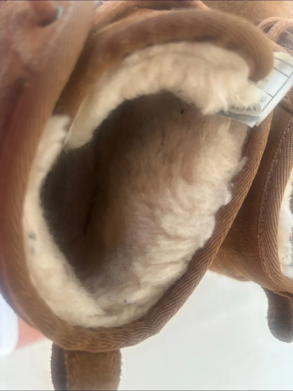 UGG Chestnut Suede Shearling Ankle Boot Size 3 Made Vietnam.